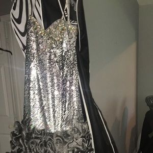 Mermaid Grey/sequined prom/pageant dress